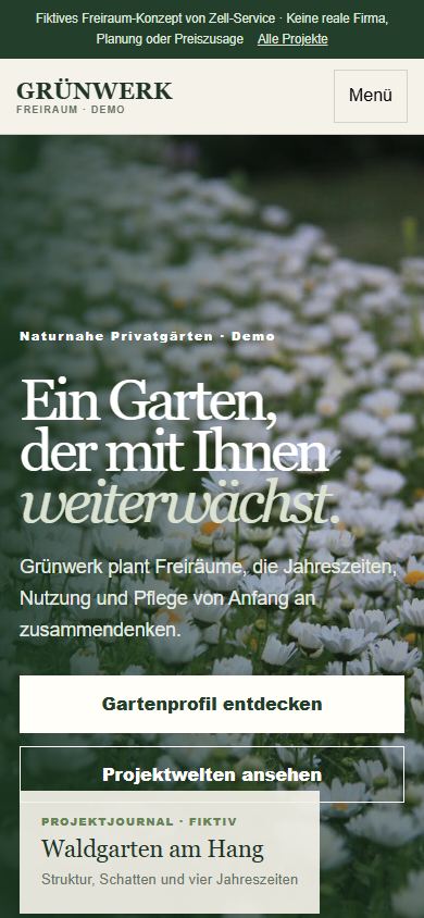 Mobile Darstellung von Grünwerk Freiraum